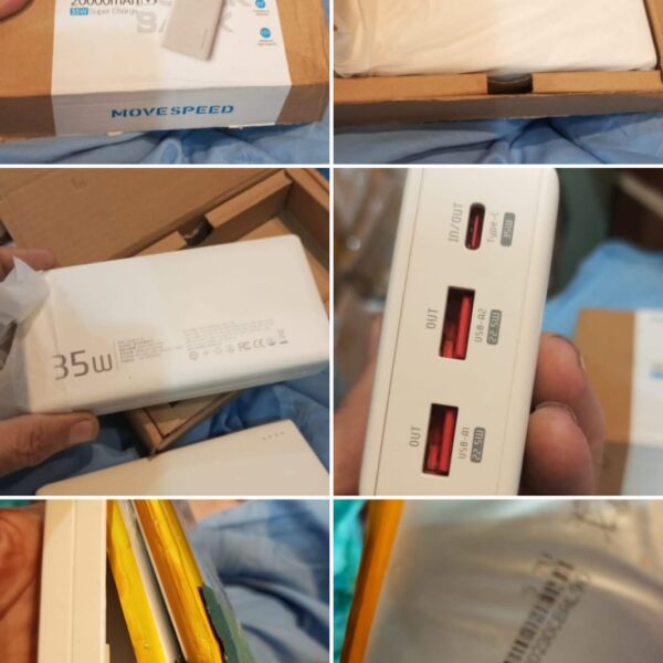 20000MAH SUPER  FAST CHARGING  ORINGNAL 33WATT TYPE C TO C OTHERS 2 USP POTS 22.5W FAST CHARGING POWER BANK  COMPANY NAME MOVE FAST.